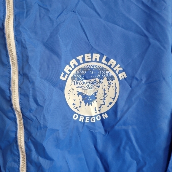 Vintage Crater Lake Windbreak Full Zip Jacket Lightweight Blue M Medium - Picture 10 of 11